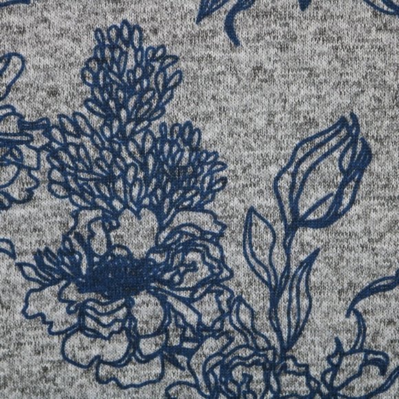 St John's Bay Shirt Top Tunic Grey Blue Floral Knit Long Sleeve XL - Picture 11 of 11